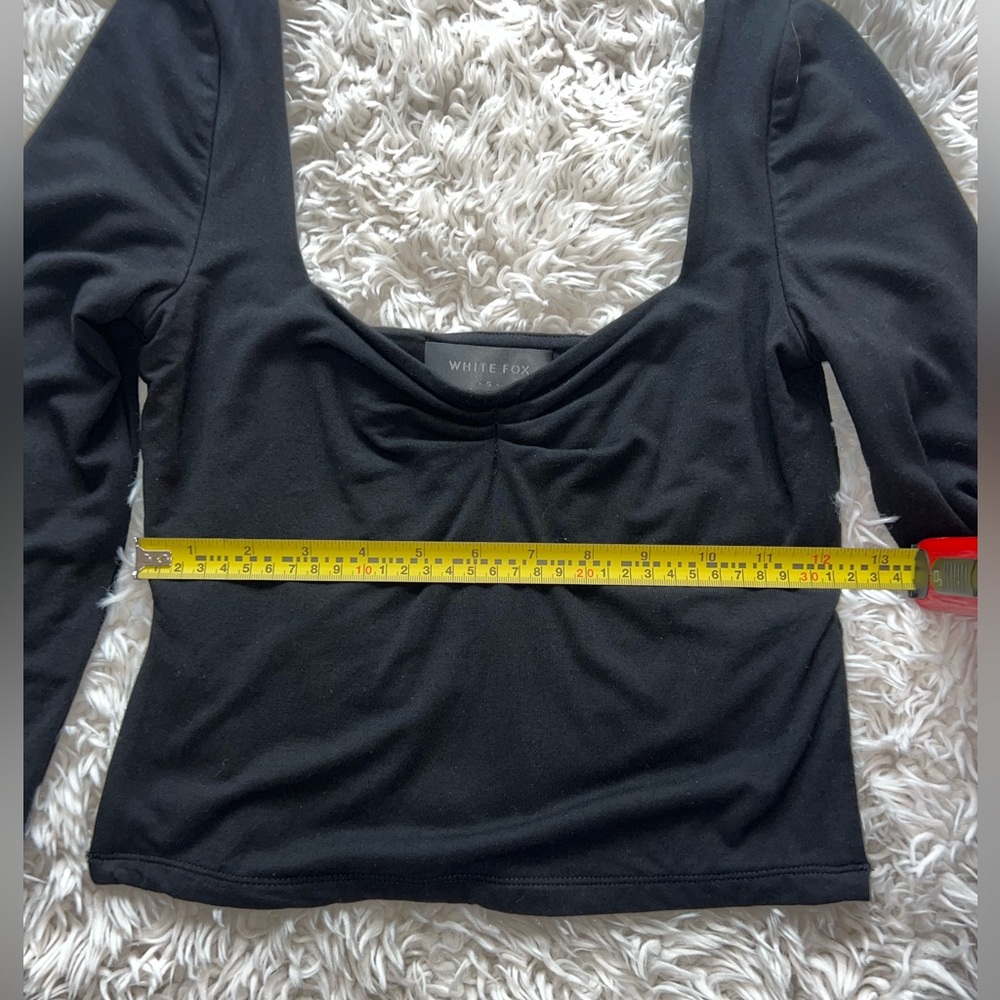 White Fox Black Cropped Long Sleeve - Picture 6 of 8